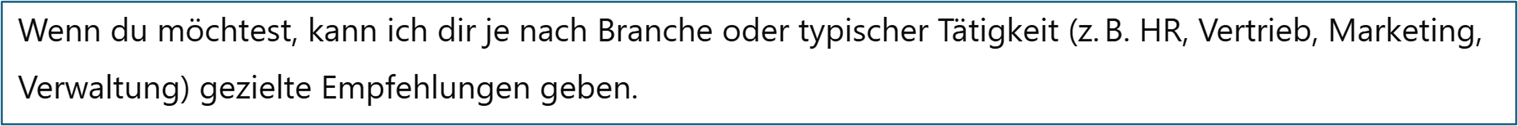 einfaches Prompten - Abschlussfrage ChatGPT