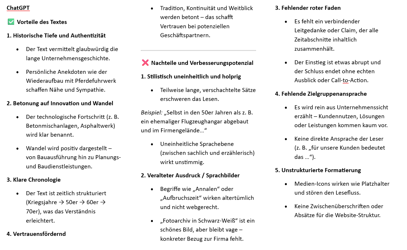 Analyse Originaltext ChatGPT
