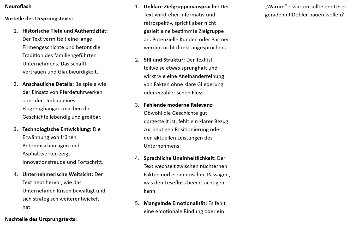 Analyse Originaltext neuroflash